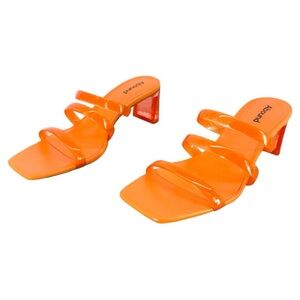 Abound | Ethan 8 Orange Clear Slides Heels Nordstrom